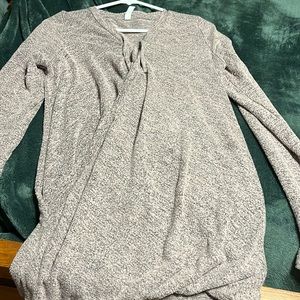 Latched mama tie front sweater